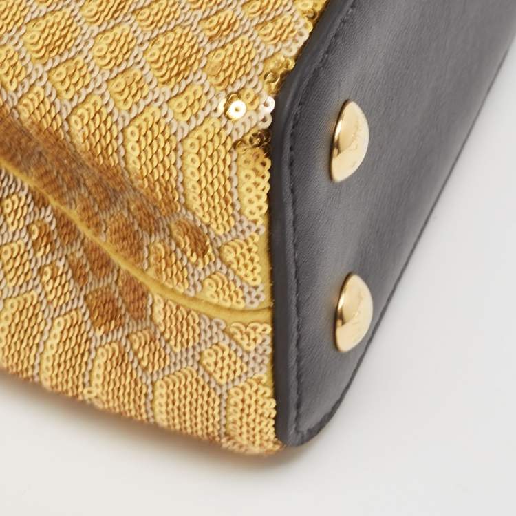 Pre Owned Louis Vuitton Multicolor Sequin and Leather Mini Capucines Bag