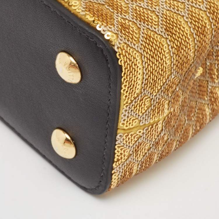 Pre Owned Louis Vuitton Multicolor Sequin and Leather Mini Capucines Bag