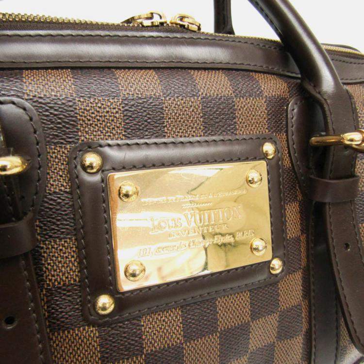 Pre Owned Louis Vuitton Brown Damier Ebene Canvas Berkeley Satchel