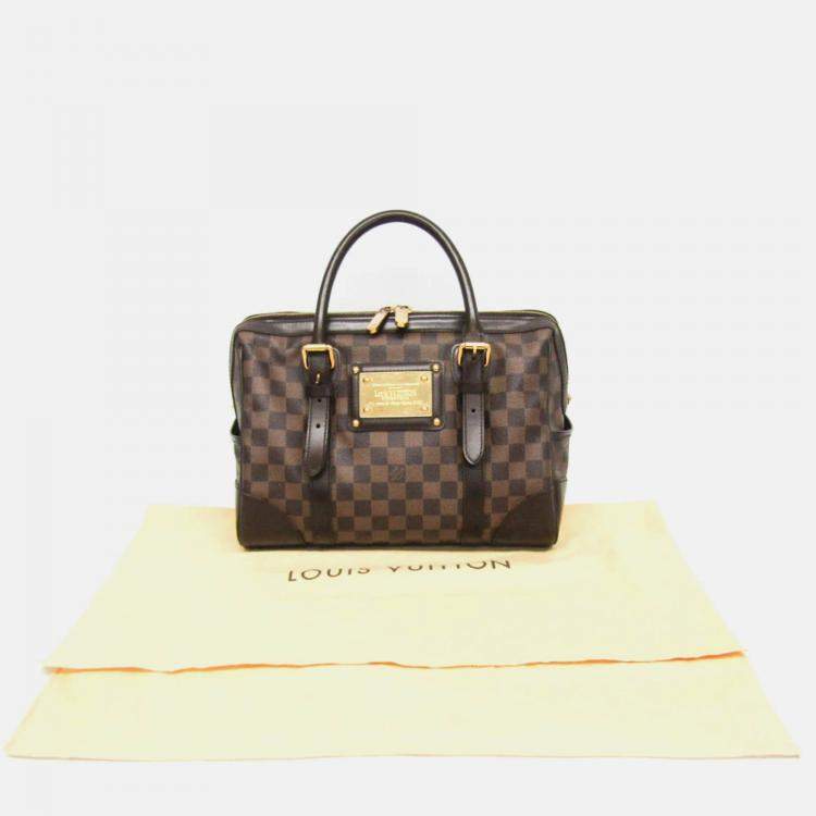 Pre Owned Louis Vuitton Brown Damier Ebene Canvas Berkeley Satchel