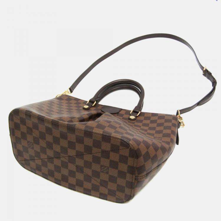 Pre Owned Louis Vuitton Brown Damier Ebene Canvas Siena MM Tote Bag