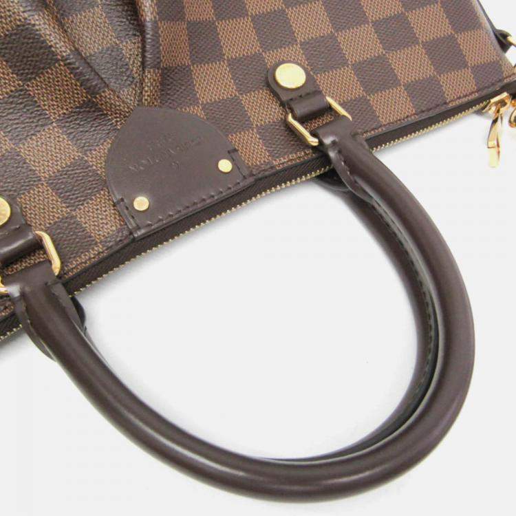 Pre Owned Louis Vuitton Brown Damier Ebene Canvas Siena MM Tote Bag