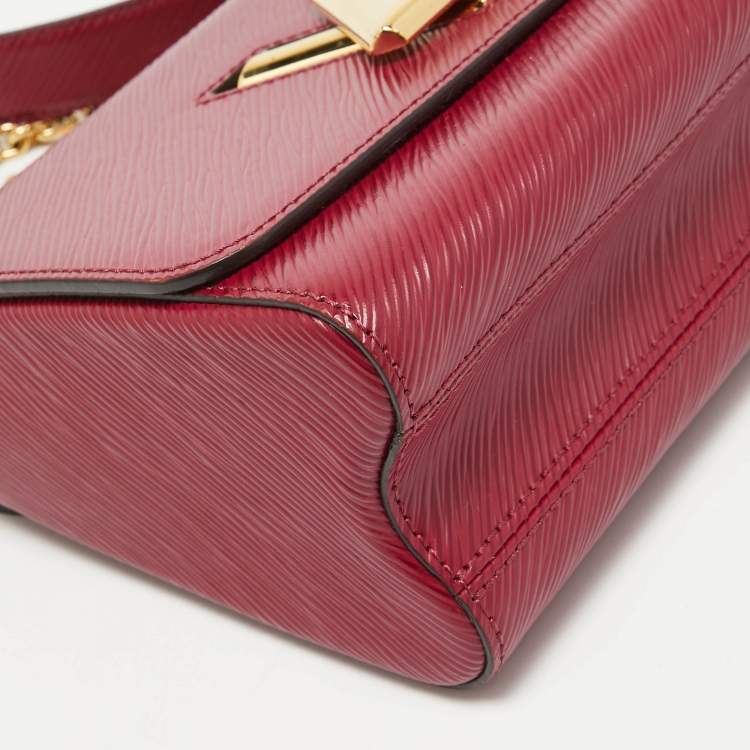 Pre Owned Louis Vuitton Magenta Epi Leather Twist MM Bag