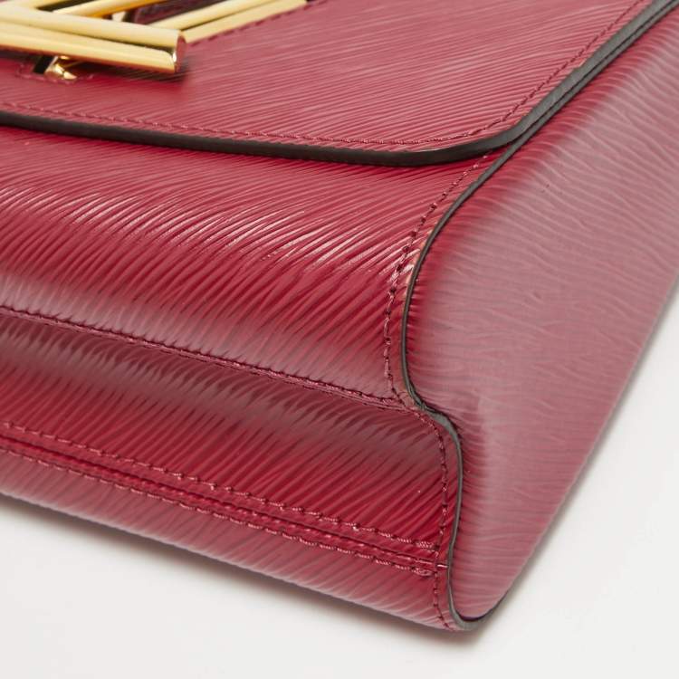 Pre Owned Louis Vuitton Magenta Epi Leather Twist MM Bag