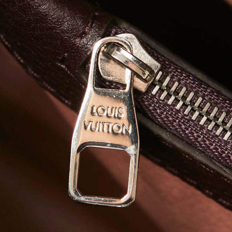 Pre Owned Louis Vuitton Brown Leather MM Capucines Top Handle Bags