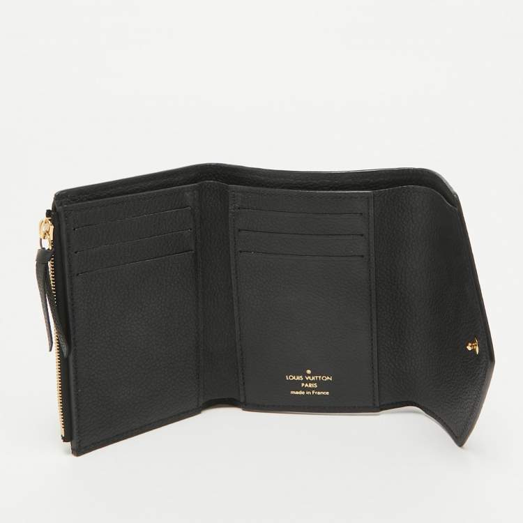 Pre Owned Louis Vuitton Black Monogram Empreinte Leather Victorine Wallet