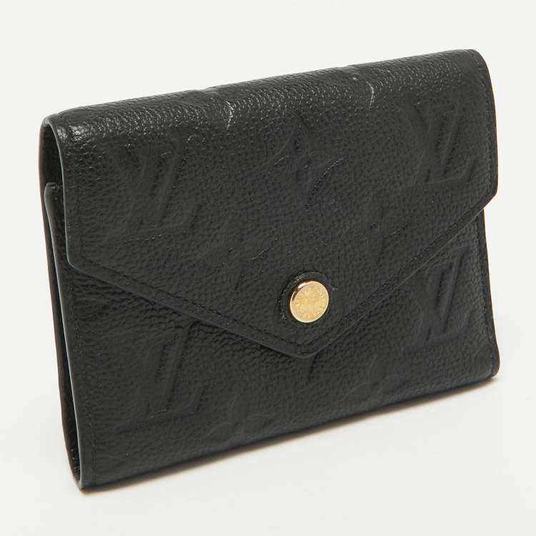 Pre Owned Louis Vuitton Black Monogram Empreinte Leather Victorine Wallet