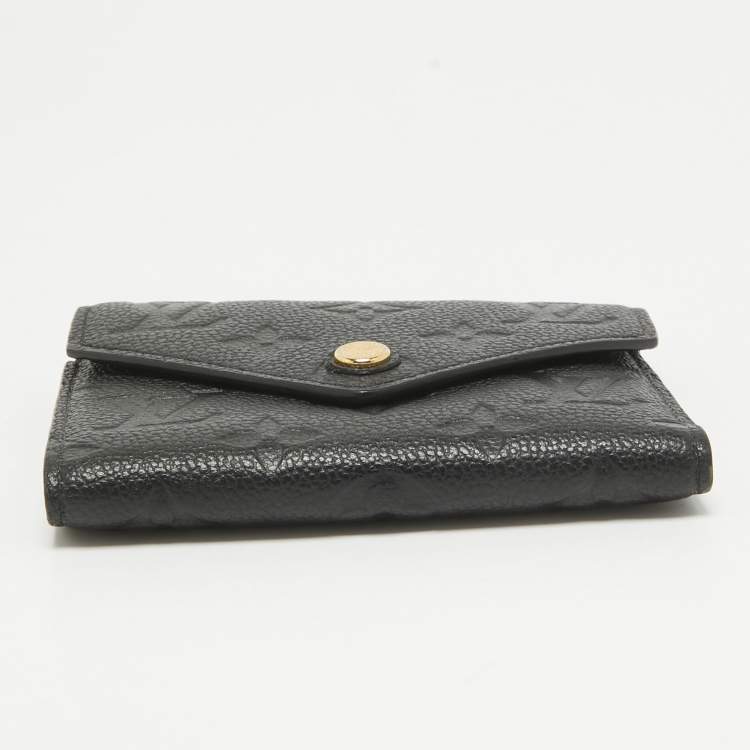 Pre Owned Louis Vuitton Black Monogram Empreinte Leather Victorine Wallet