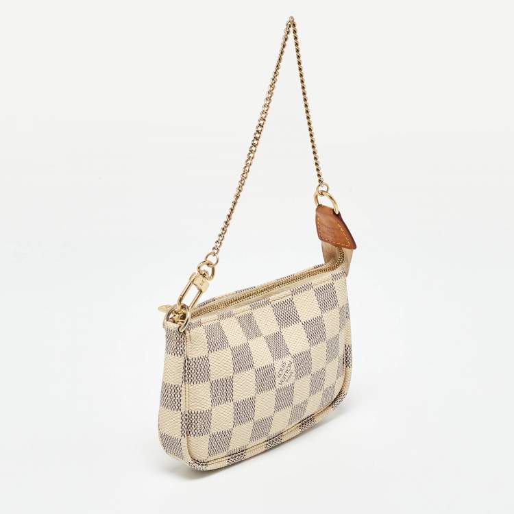 Pre Owned Louis Vuitton Damier Azur Canvas Mini Pochette Accessoires