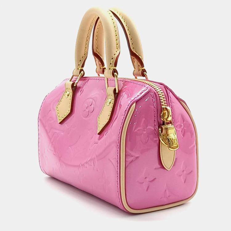 ヴィトン　NEW SOBE VERNIS ROSE VE Louis Vuitton Rose Ballerine Monogram Vernis Leather Spring