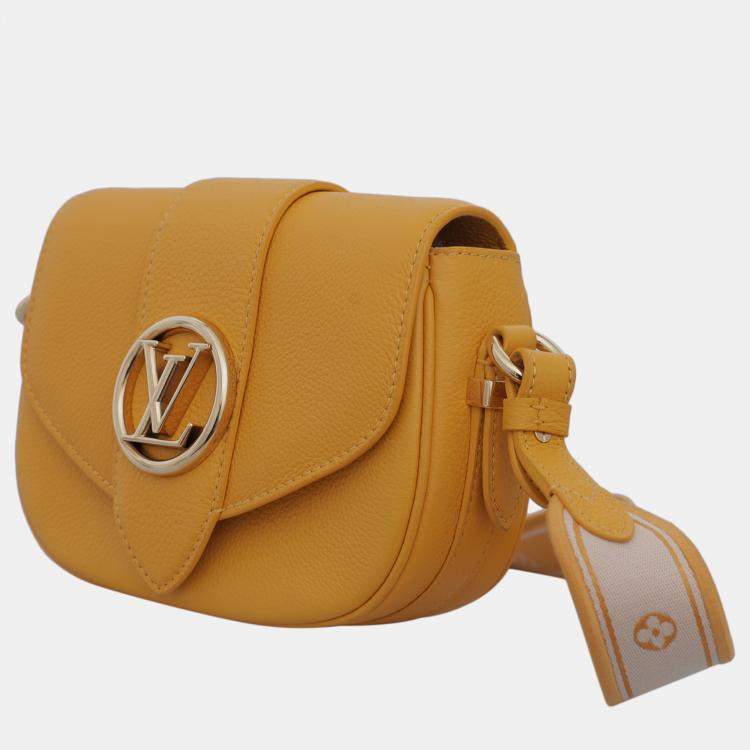 Pre Owned Louis Vuitton Light Orange Pont 9 Soft PM Bag