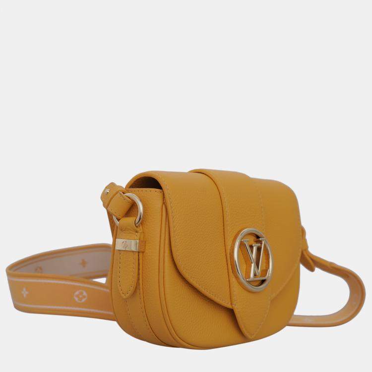Pre Owned Louis Vuitton Light Orange Pont 9 Soft PM Bag