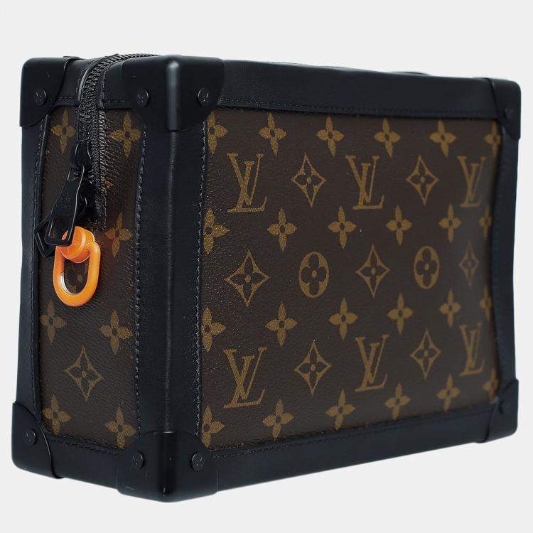Pre Owned Louis Vuitton Brown/ Black Leather Monogram Coated Canvas Solar Ray Soft Trunk Bag