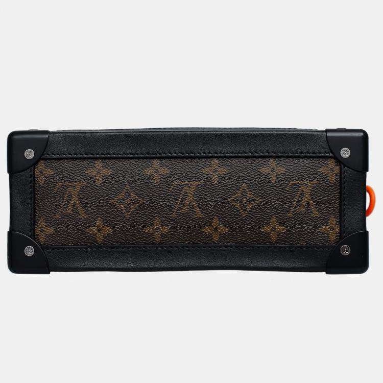 Pre Owned Louis Vuitton Brown/ Black Leather Monogram Coated Canvas Solar Ray Soft Trunk Bag