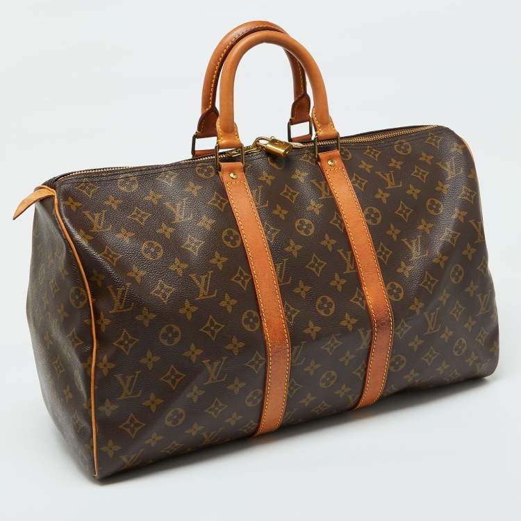 Pre Owned Louis Vuitton Monogram Canvas Keepall Bandoulière 45 Bag