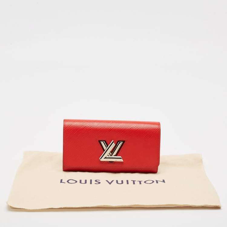Pre Owned Louis Vuitton Coquelicot Epi Leather Twist Wallet