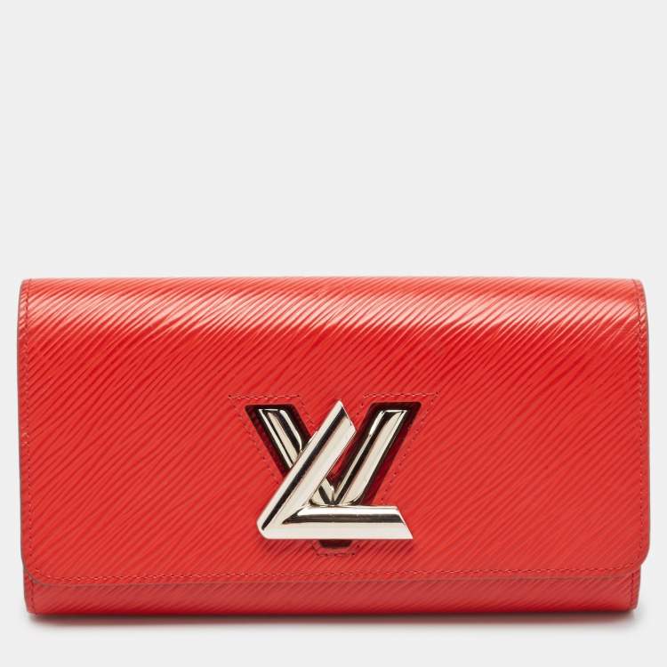 Pre Owned Louis Vuitton Coquelicot Epi Leather Twist Wallet