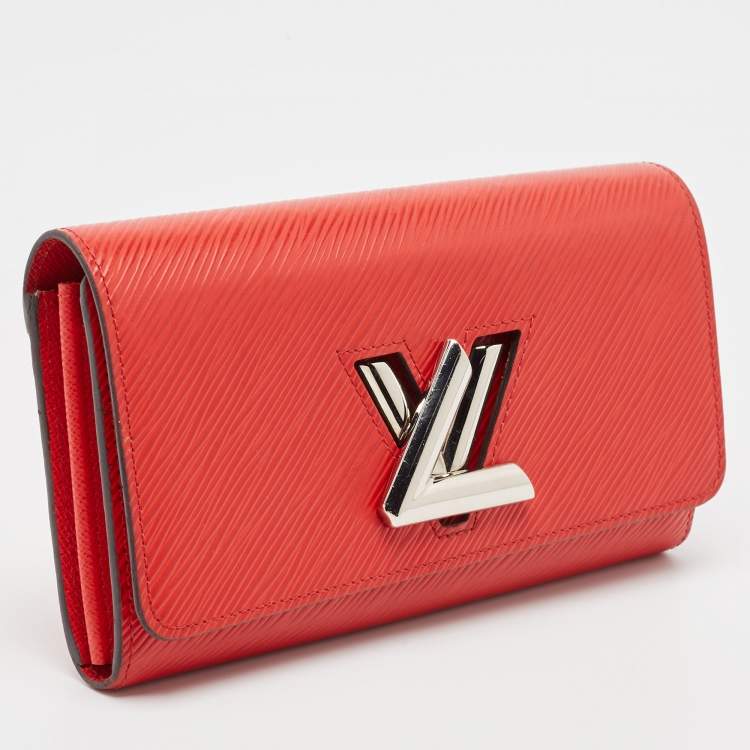 Pre Owned Louis Vuitton Coquelicot Epi Leather Twist Wallet
