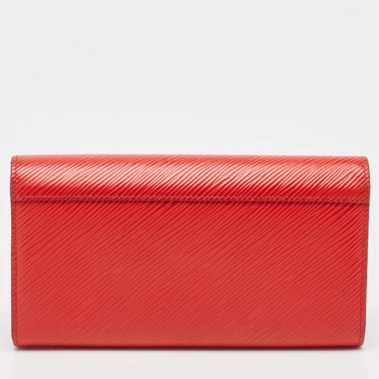 Pre Owned Louis Vuitton Coquelicot Epi Leather Twist Wallet