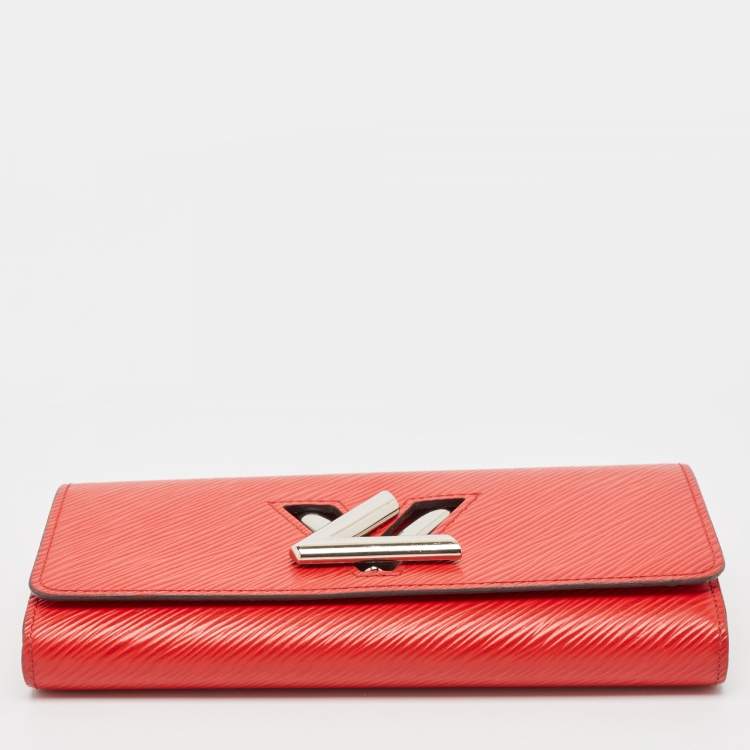 Pre Owned Louis Vuitton Coquelicot Epi Leather Twist Wallet