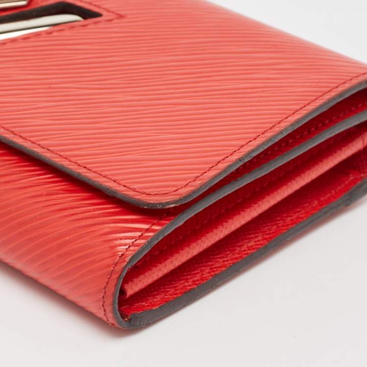 Pre Owned Louis Vuitton Coquelicot Epi Leather Twist Wallet