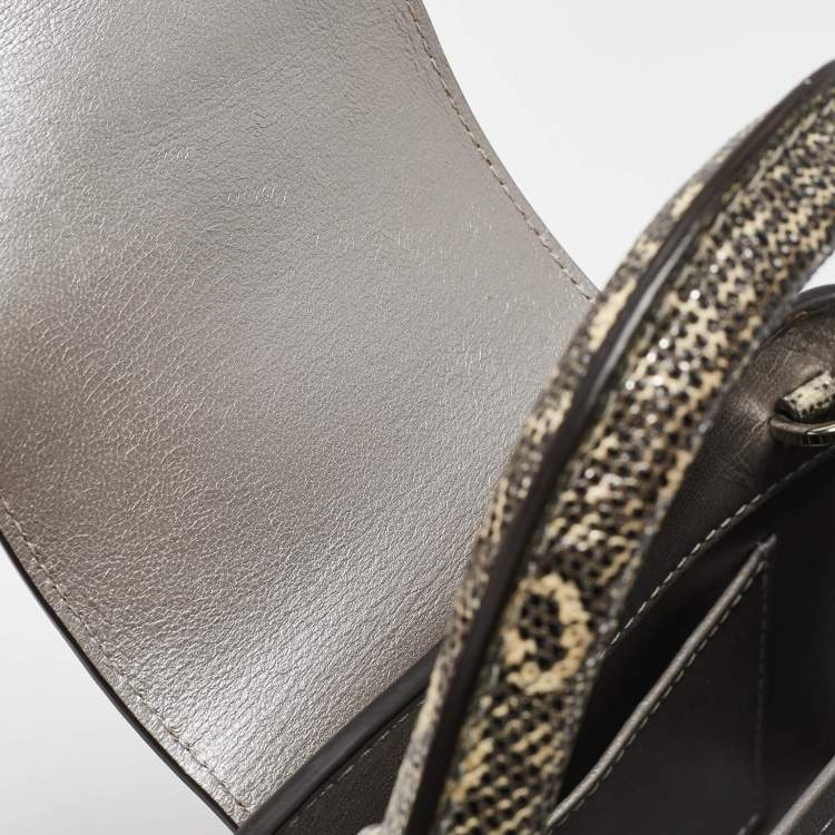 Pre Owned Louis Vuitton Grey Lizard Capucines Mini Bag