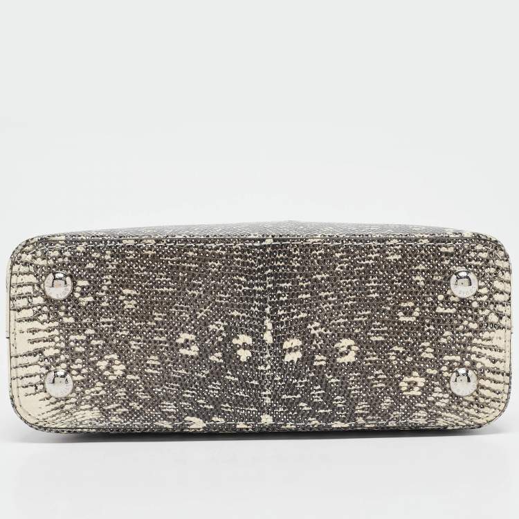 Pre Owned Louis Vuitton Grey Lizard Capucines Mini Bag