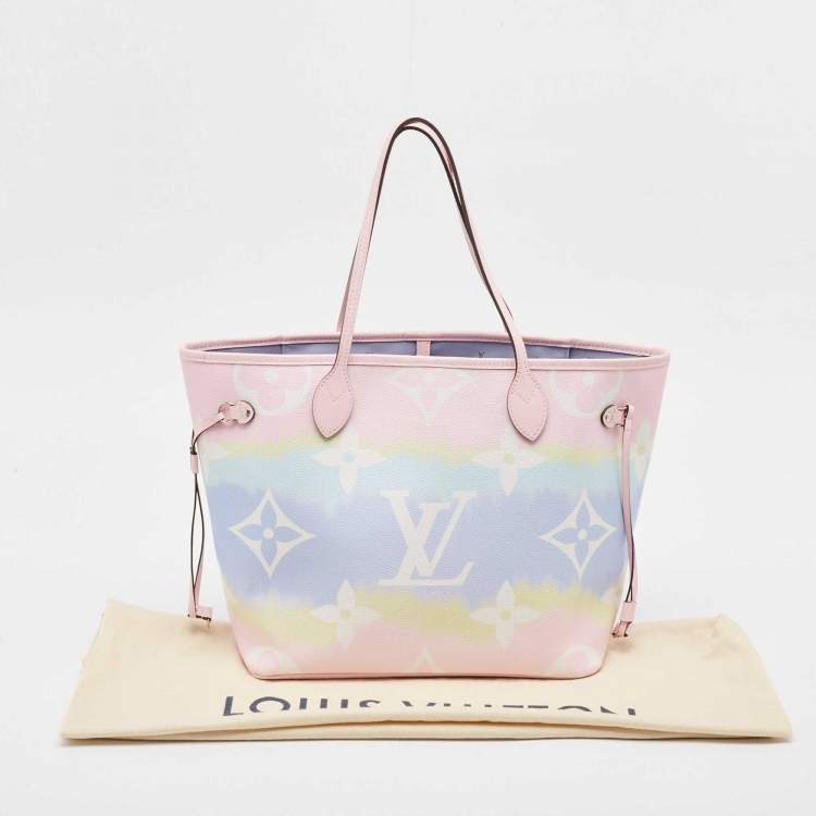 Pre Owned Louis Vuitton Pastel Tie Dye Monogram Canvas Neverfull Escale MM Bag
