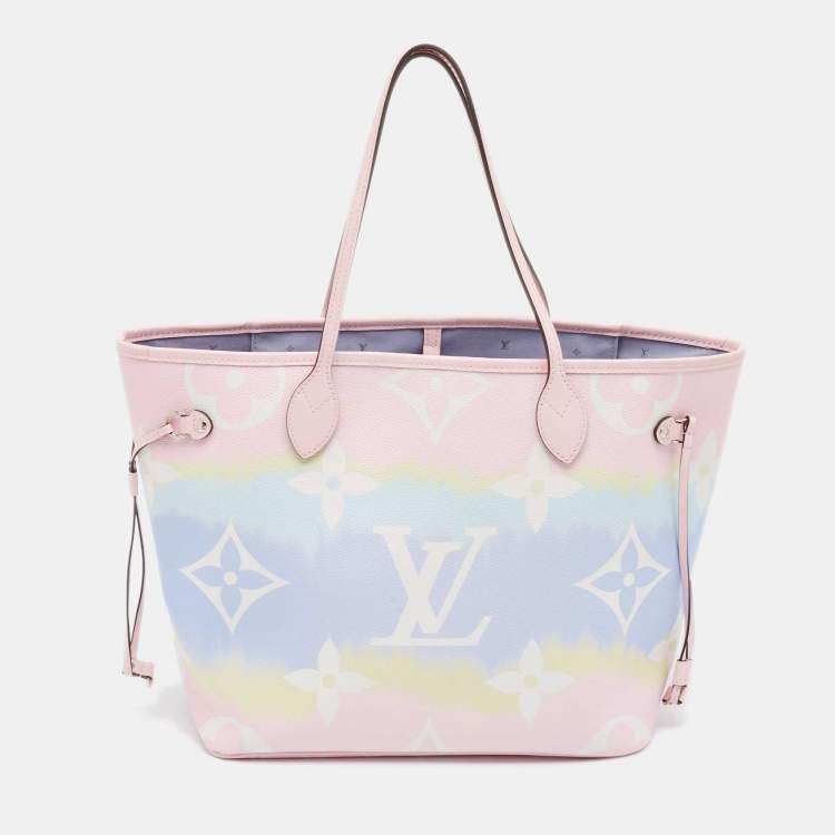 Pre Owned Louis Vuitton Pastel Tie Dye Monogram Canvas Neverfull Escale MM Bag