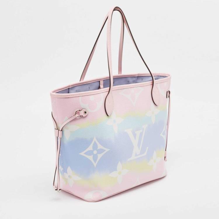 Pre Owned Louis Vuitton Pastel Tie Dye Monogram Canvas Neverfull Escale MM Bag