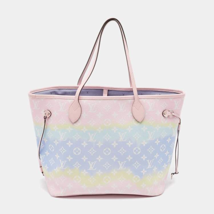 Pre Owned Louis Vuitton Pastel Tie Dye Monogram Canvas Neverfull Escale MM Bag
