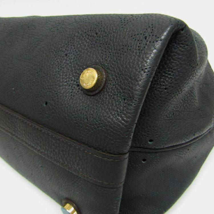 Pre Owned Louis Vuitton Noir Mahina Leather PM Cirrus Satchel Bag