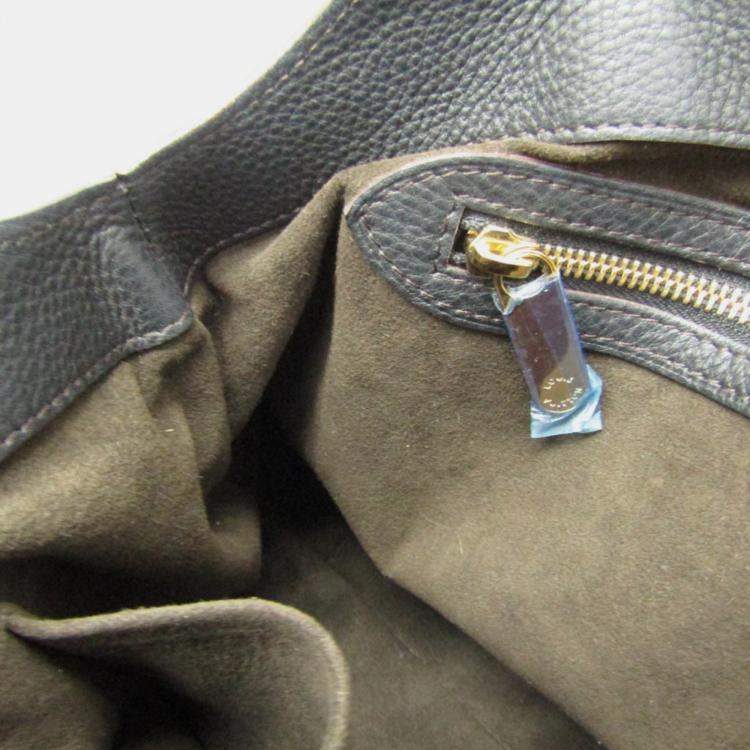 Pre Owned Louis Vuitton Noir Mahina Leather PM Cirrus Satchel Bag