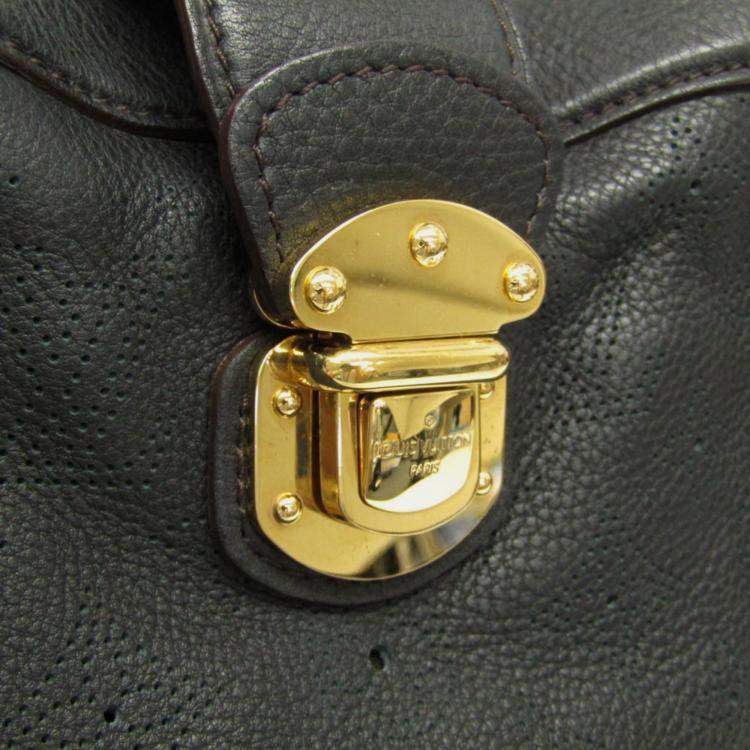 Pre Owned Louis Vuitton Noir Mahina Leather PM Cirrus Satchel Bag