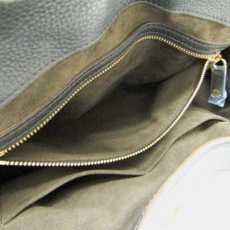 Pre Owned Louis Vuitton Noir Mahina Leather PM Cirrus Satchel Bag