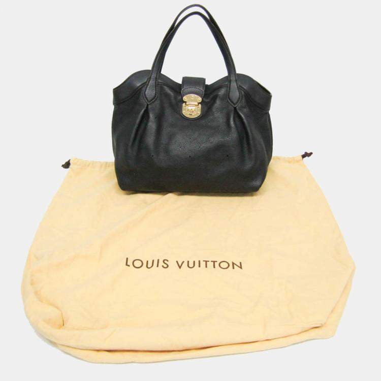 Pre Owned Louis Vuitton Noir Mahina Leather PM Cirrus Satchel Bag