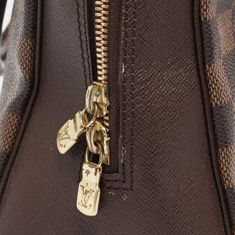 Pre Owned Louis Vuitton Damier Ebene Canvas and Leather Brera Bag