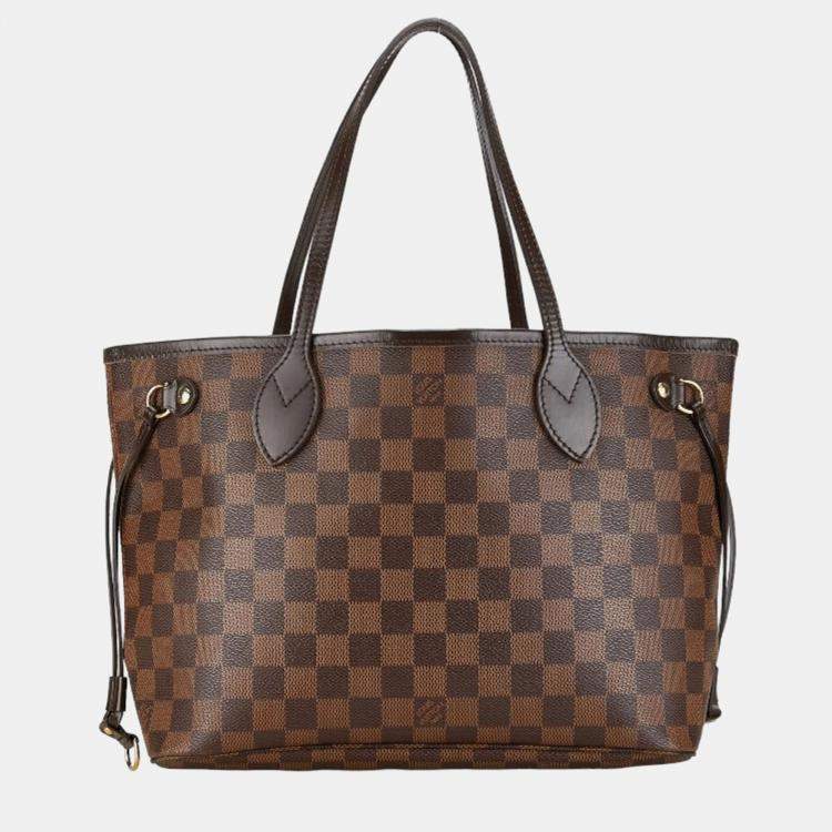 Pre Owned Louis Vuitton Brown Damier Ebene Canvas Neverfull PM Tote Bag
