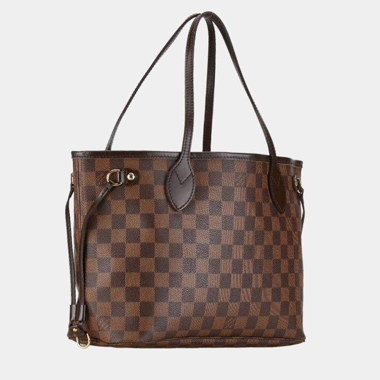 Pre Owned Louis Vuitton Brown Damier Ebene Canvas Neverfull PM Tote Bag