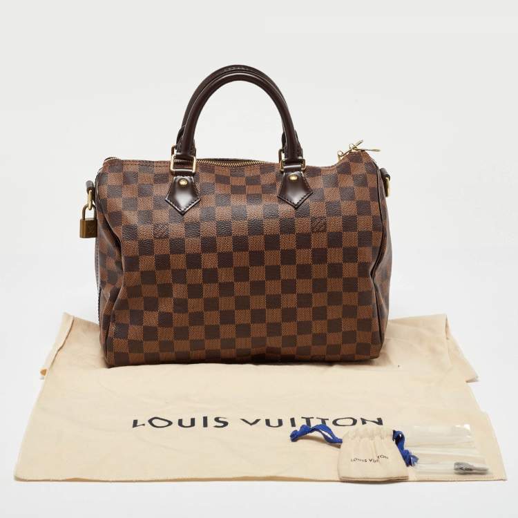Pre Owned Louis Vuitton Damier Ebene Canvas Speedy 30 Bag