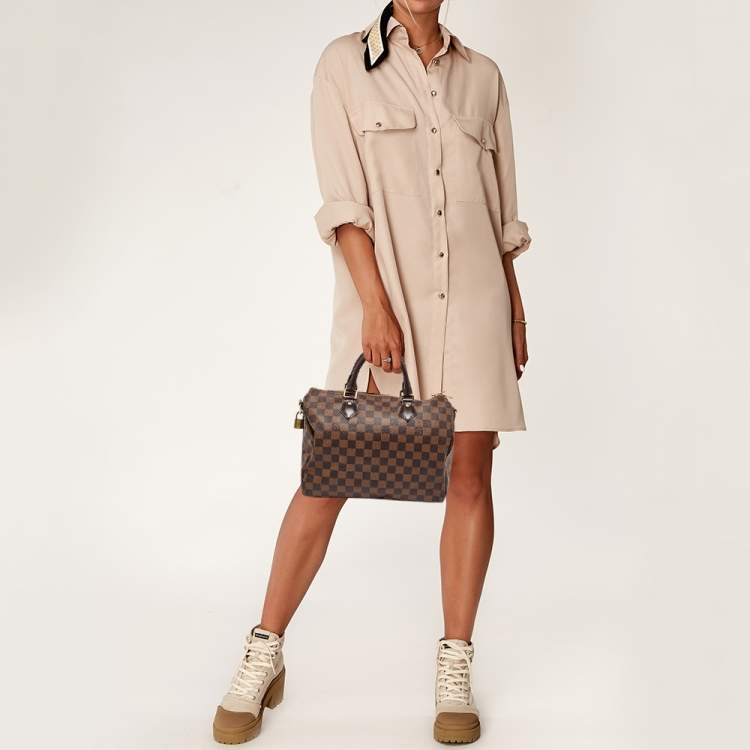 Pre Owned Louis Vuitton Damier Ebene Canvas Speedy 30 Bag