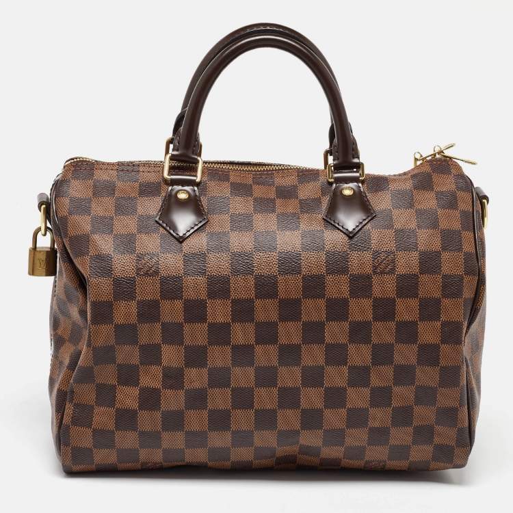 Pre Owned Louis Vuitton Damier Ebene Canvas Speedy 30 Bag
