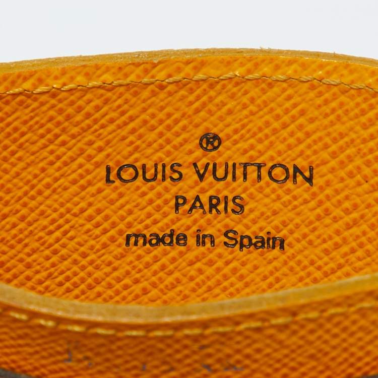 Pre Owned Louis Vuitton Yellow Monogram Canvas Card Holder