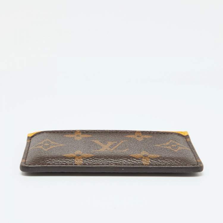 Pre Owned Louis Vuitton Yellow Monogram Canvas Card Holder