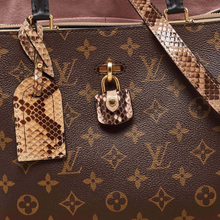 Pre Owned Louis Vuitton Monogram Canvas Python Millefeuille Bag