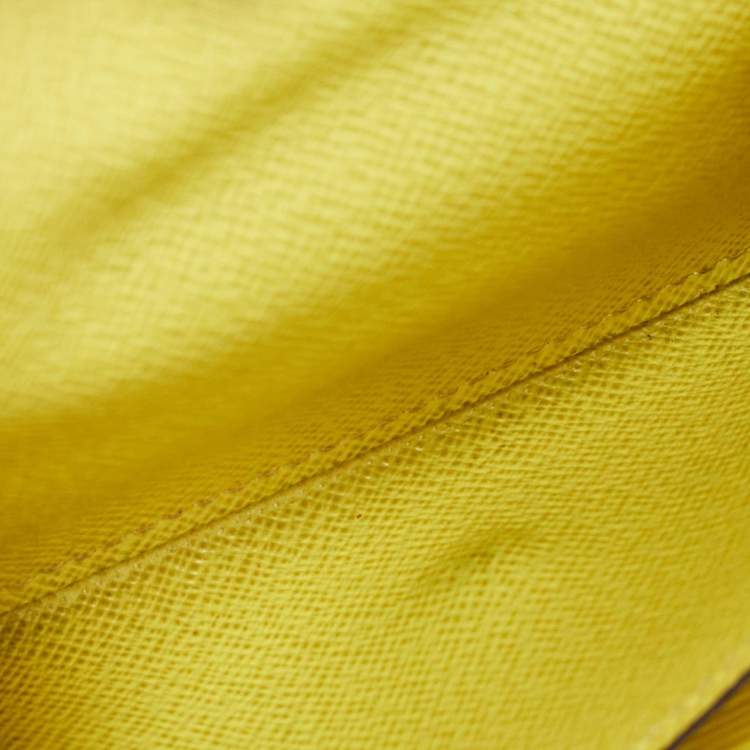 Pre Owned Louis Vuitton Yellow Epi Leather and Monogram Canvas Marie-Lou Wallet