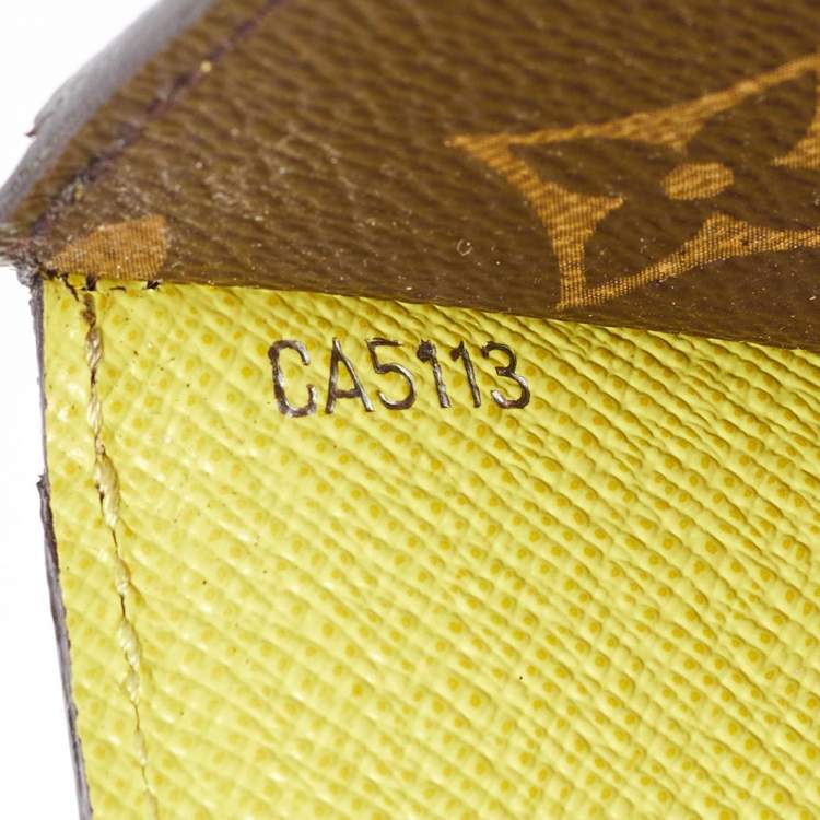 Pre Owned Louis Vuitton Yellow Epi Leather and Monogram Canvas Marie-Lou Wallet