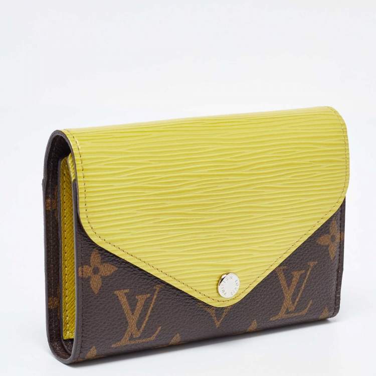 Pre Owned Louis Vuitton Yellow Epi Leather and Monogram Canvas Marie-Lou Wallet