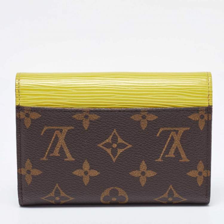 Pre Owned Louis Vuitton Yellow Epi Leather and Monogram Canvas Marie-Lou Wallet
