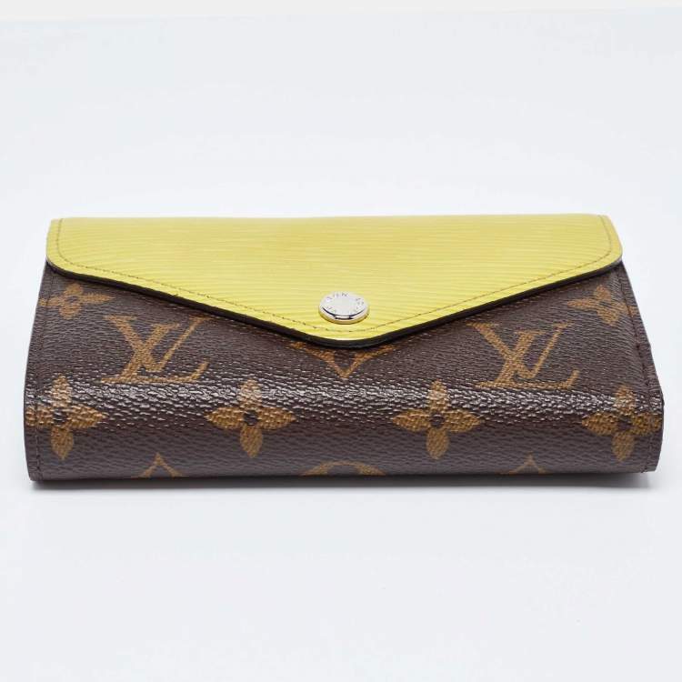 Pre Owned Louis Vuitton Yellow Epi Leather and Monogram Canvas Marie-Lou Wallet